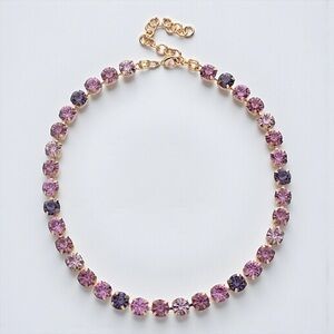 J. Crew Purple and Pink Crystal Tennis Necklace